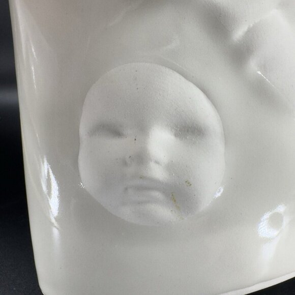 Sara Lund Face Vase Mother and Child Hand Made Stoneware Pottery Artist Signed - Picture 5 of 13